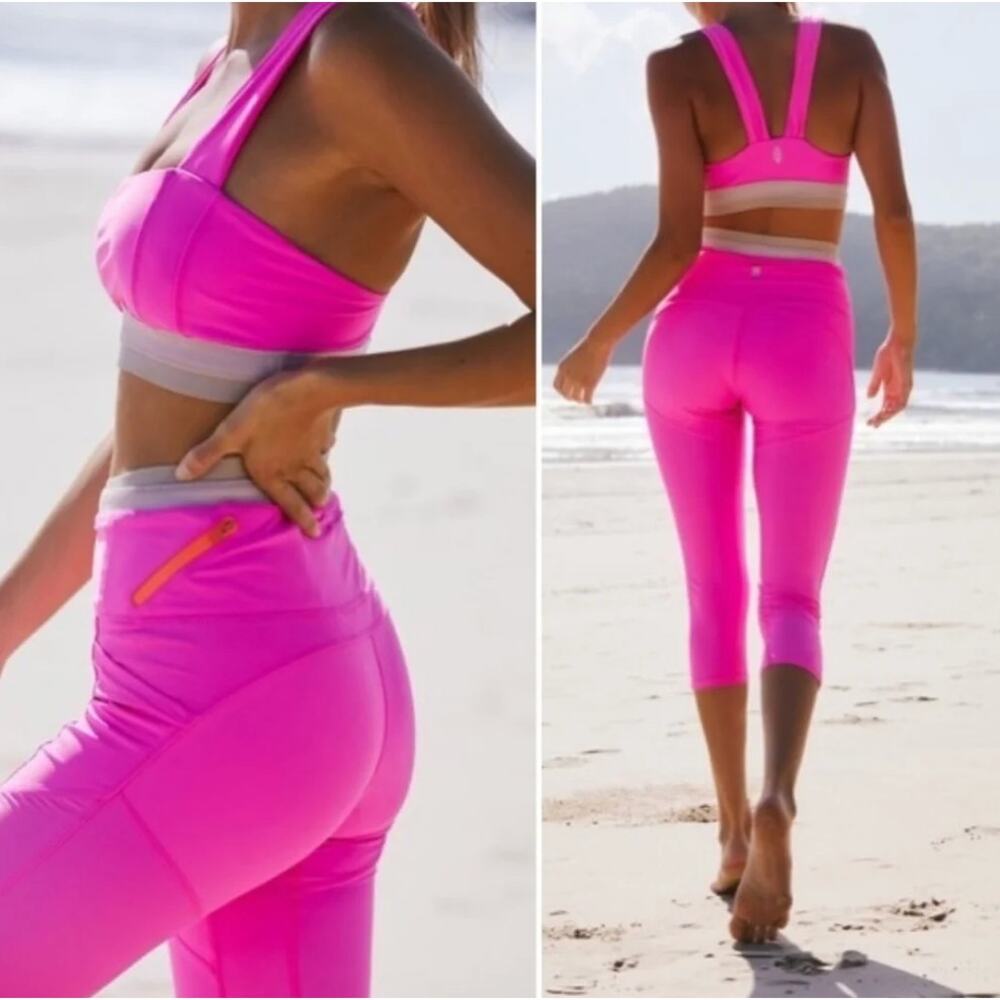 FREE PEOPLE MOVEMENT White Water Yoga Leggings in Hot Pink Size XS